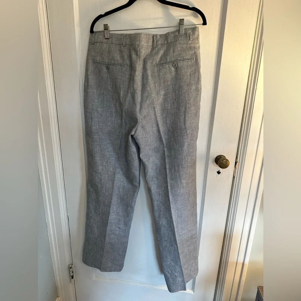 Classic Men's Light Gray Linen Dress Pants